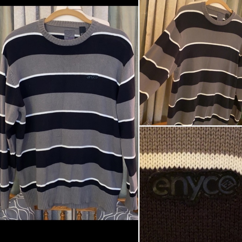 Enyce 2XL Striped Crewneck Sweater